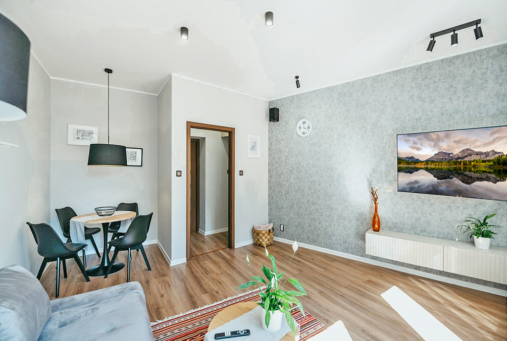 elegancki pokój dzienny w ekskluzywnym apartamencie do sprzedaży Kalisz