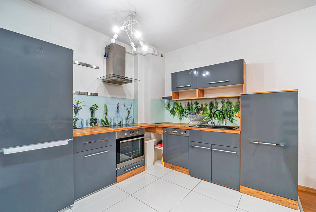 modna kuchnia w luksusowym apartamencie do wynajmu Bolesławiec