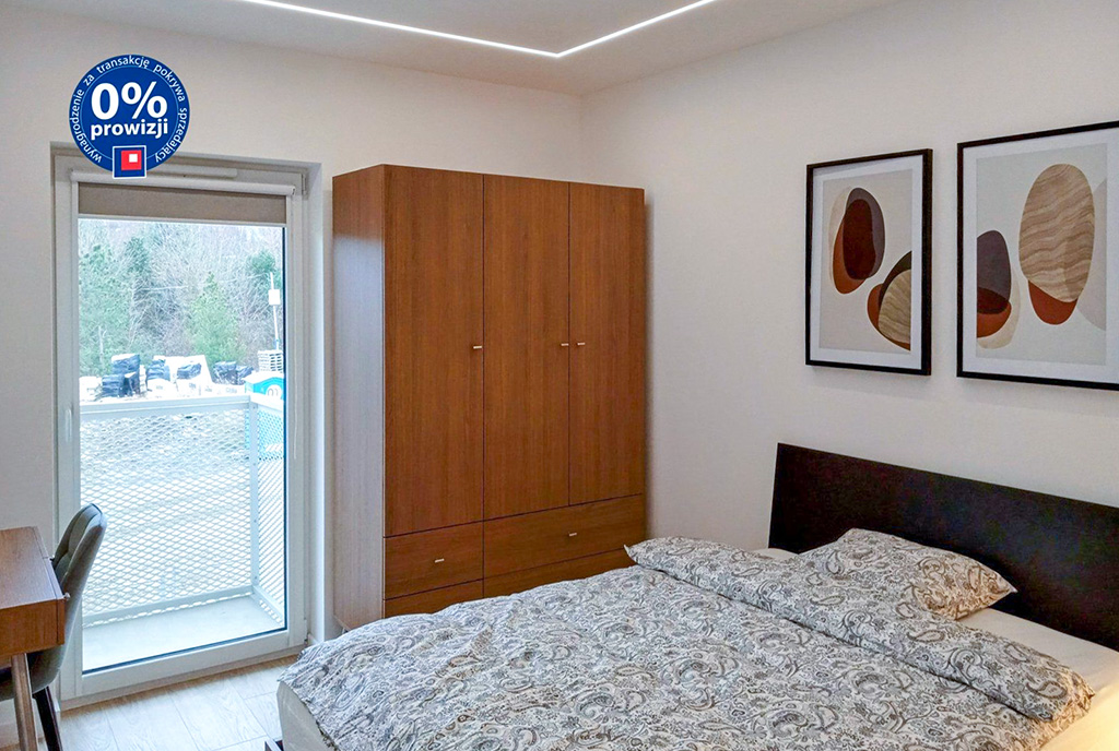 fragment sypialni w ekskluzywnym apartamencie na wynajem Wałbrzych okolice