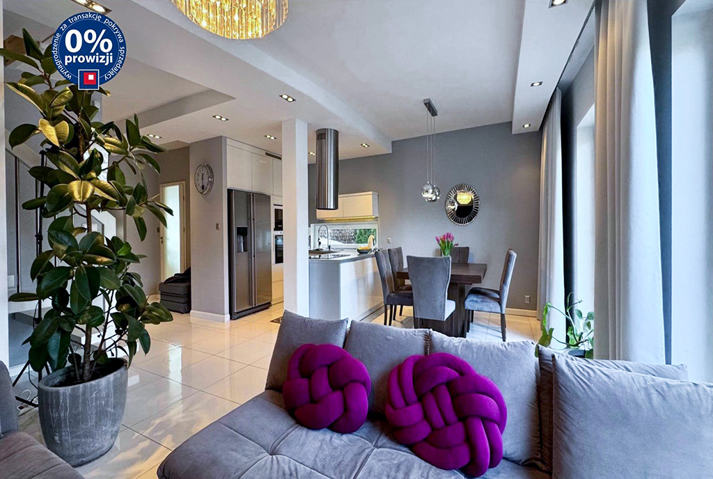 fragment komfortowego salonu w luksusowej willi na sprzedaż Katowice okolice