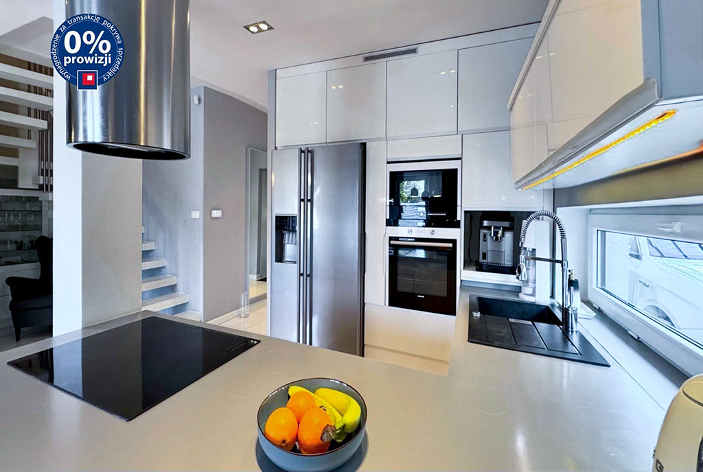 zaprojektowana zgodnie z najnowszymi trendami kuchnia w luksusowej willi na sprzedaż Katowice okolice
