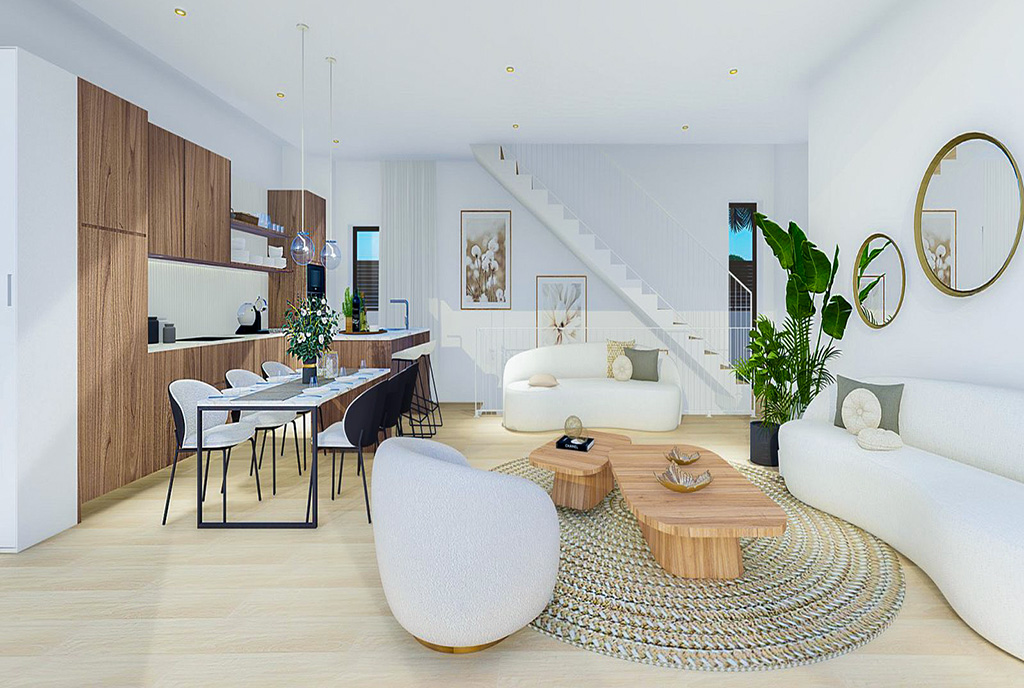 słoneczny salon w ekskluzywnej willi do sprzedaży Hiszpania Finestrat