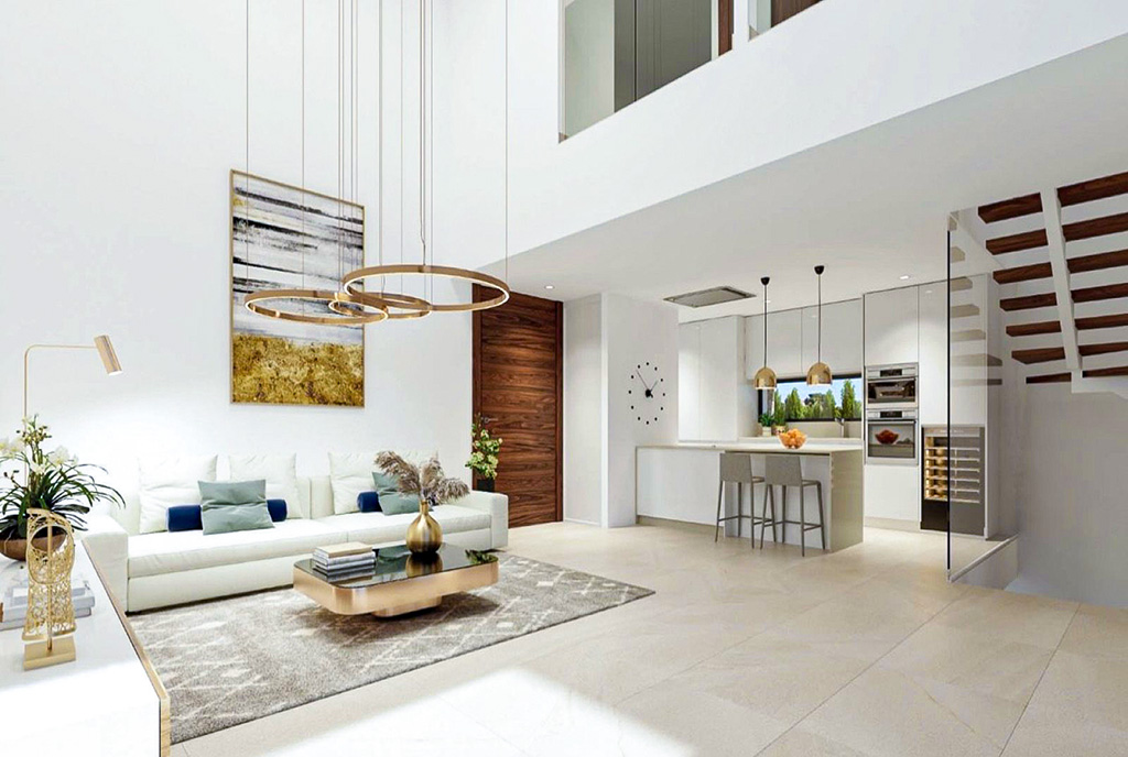 imponujący salon w ekskluzywnej willi do sprzedaży Hiszpania (Finestrat)