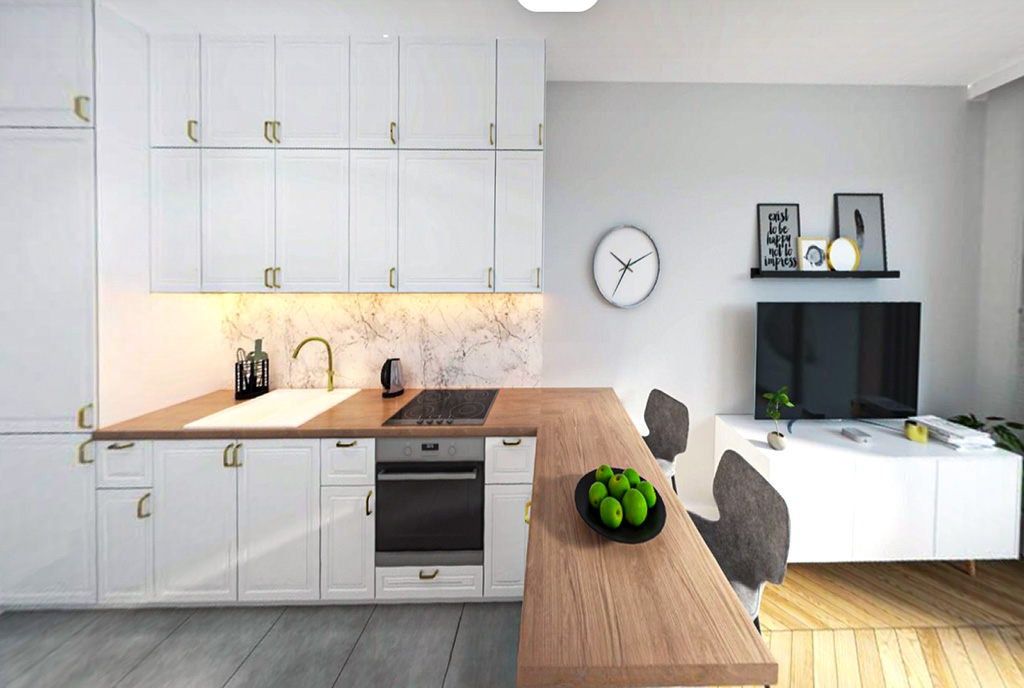 zabudowana kuchnia w ekskluzywnym apartamencie na sprzedaż Gdańsk