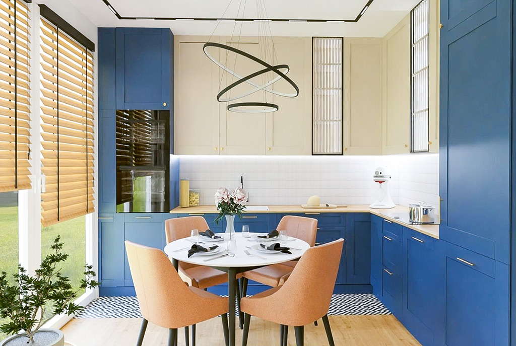 widok na jadalnię oraz kuchnię w luksusowym apartamencie na sprzedaż Gdynia