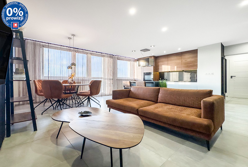 fragment pokoju dziennego w luksusowym apartamencie na sprzedaż Katowice okolice