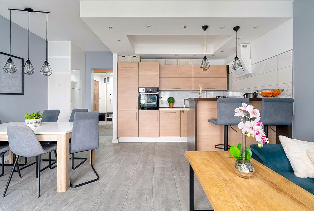 zaprojektowane w modnym stylu wnętrze ekskluzywnego apartamentu na sprzedaż Poznań okolice