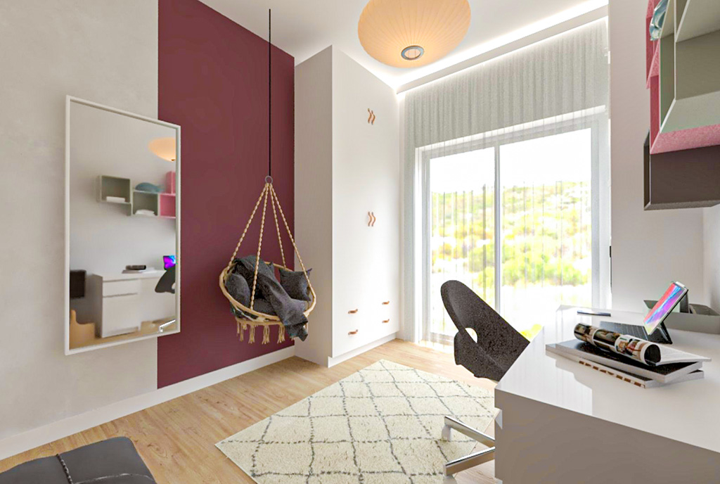 jeden z komfortowych pokoi w luksusowym apartamencie na sprzedaż Wałbrzych okolice