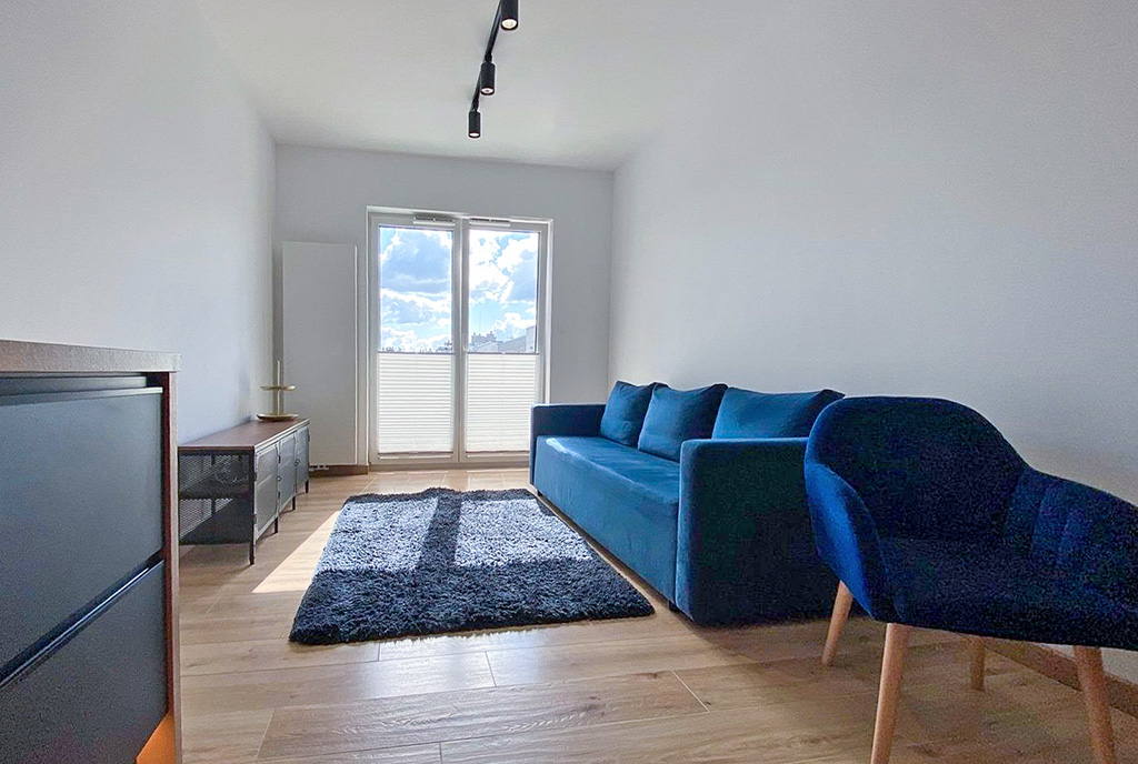 zbliżenie na pokój dzienny w luksusowym apartamencie do wynajmu Szczecin