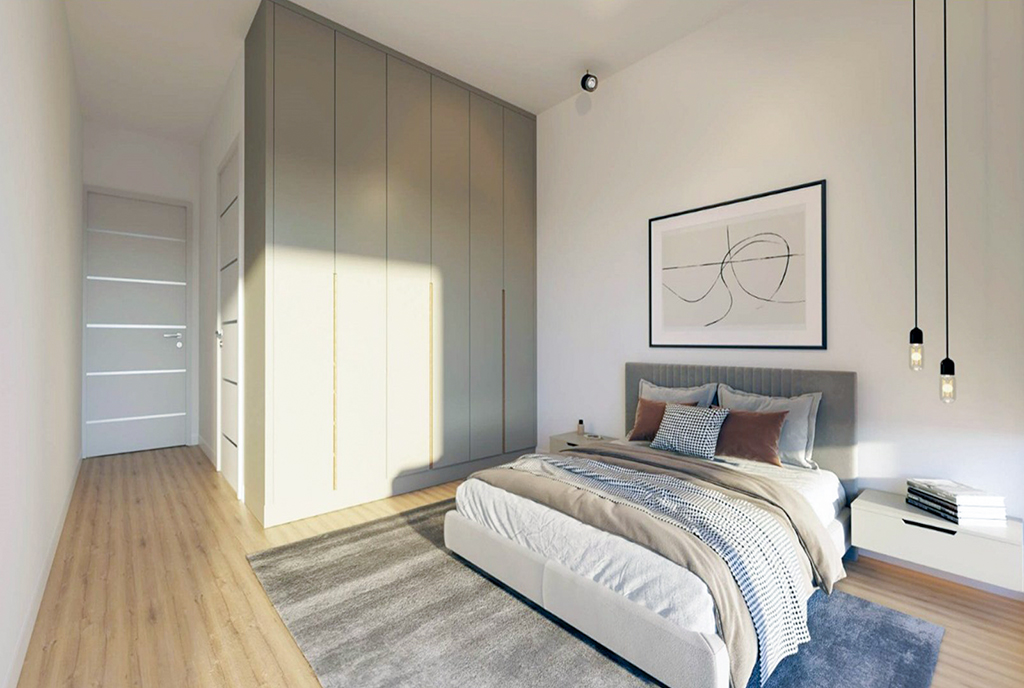 elegancka sypialnia w ekskluzywnym apartamencie na sprzedaż Cypr Esentepe