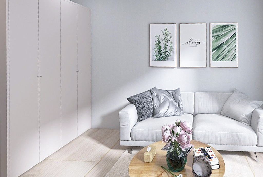 kadr obejmujący pokój gościnny w ekskluzywnym apartamencie na sprzedaż Gdańsk