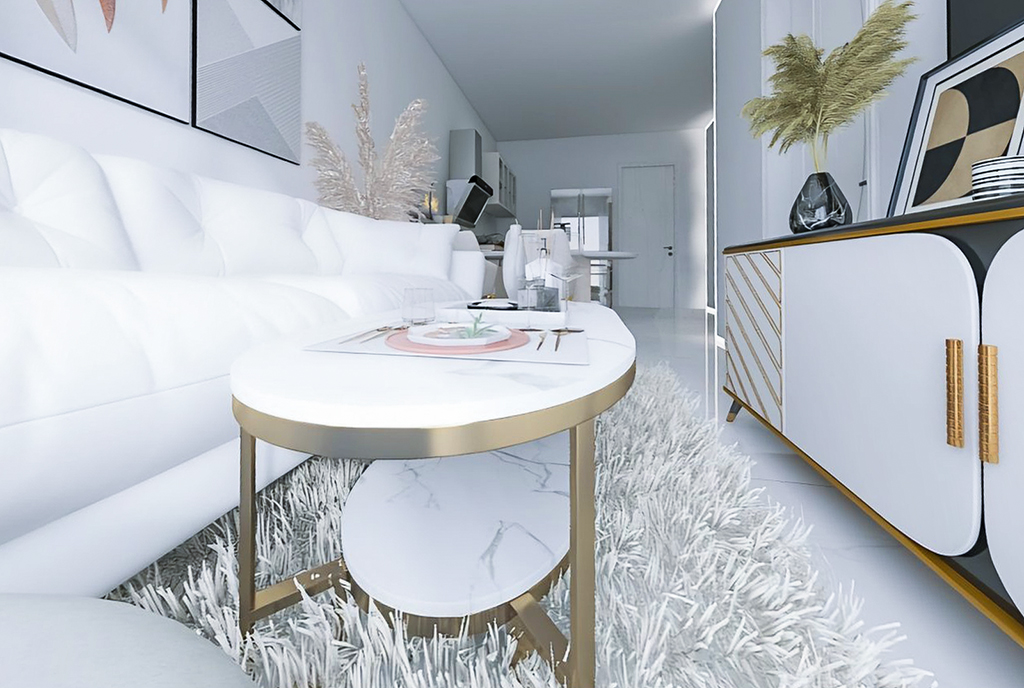 fragment pokoju dziennego w luksusowym apartamencie na sprzedaż Gdańsk