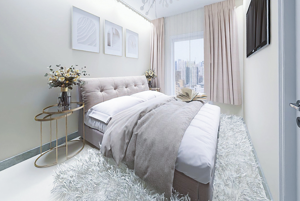 elegancka sypialnia w ekskluzywnym apartamencie na sprzedaż Gdańsk