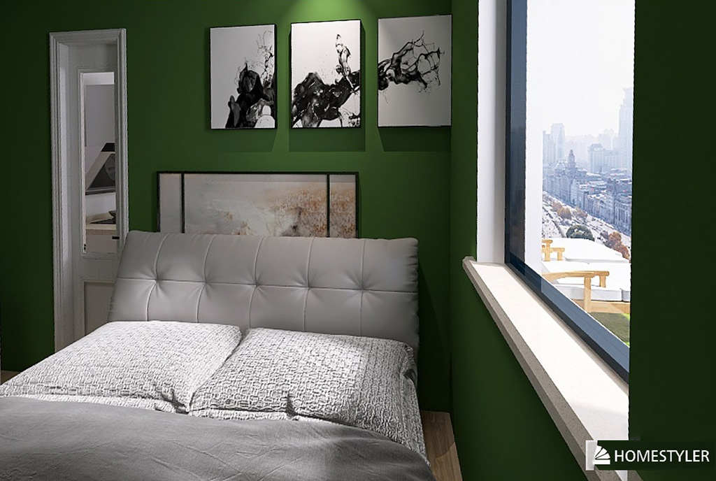 opdważna kolorystyka w sypialni ekskluzywnego apartamentu na sprzedaż Gdańsk