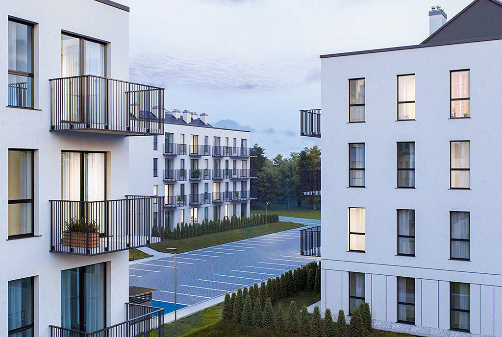 kameralne osiedle, gdzie mieści się oferowany na sprzedaż ekskluzywny apartament Gdynia