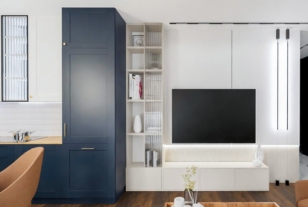 fragment pokoju dziennego w luksusowym apartamencie na sprzedaż Gdynia