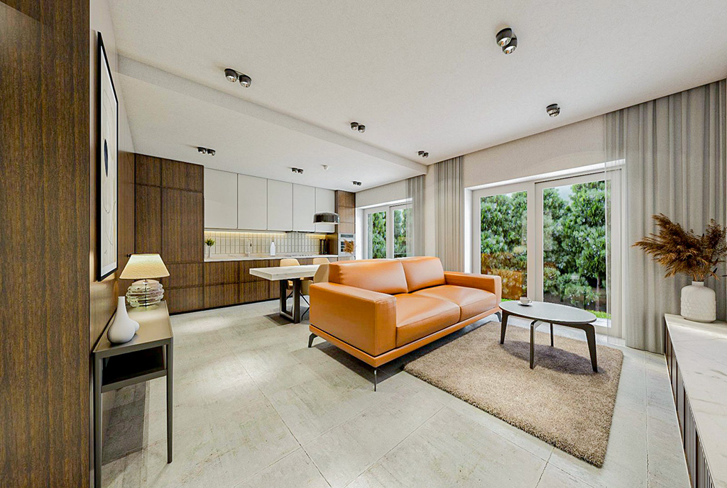 designerski pokój dzienny w ekskluzywnym apartamencie do sprzedaży Katowice okolice