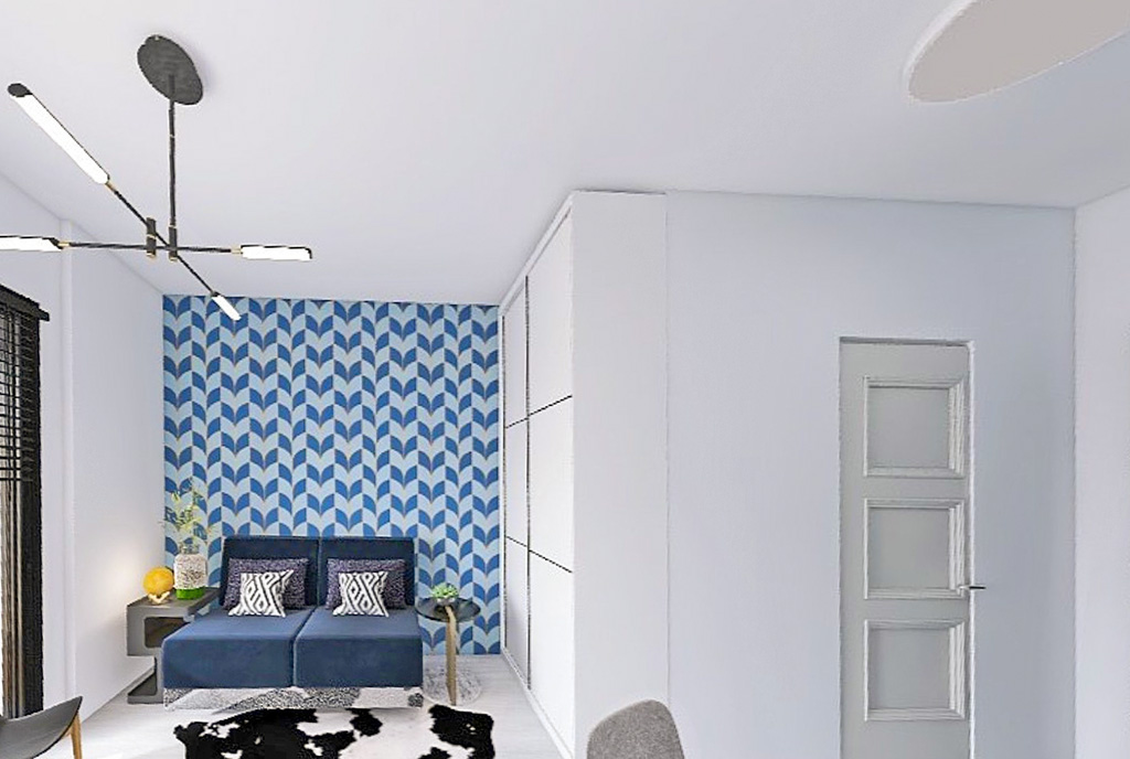 po prawej korytarz, po lewej pokój gościnny w ekskluzywnym apartamencie na sprzedaż Gdańsk