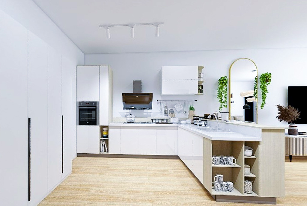 zbliżenie na kuchnię w luksusowym apartamencie na sprzedaż Gdańsk