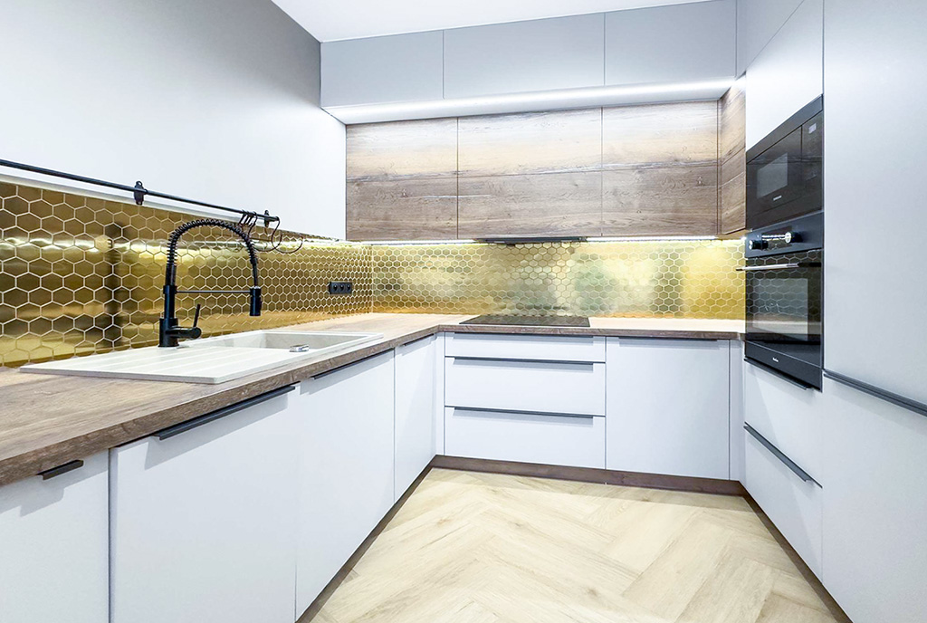 zbliżenie na kuchnię w luksusowym apartamencie na sprzedaż Katowice okolice