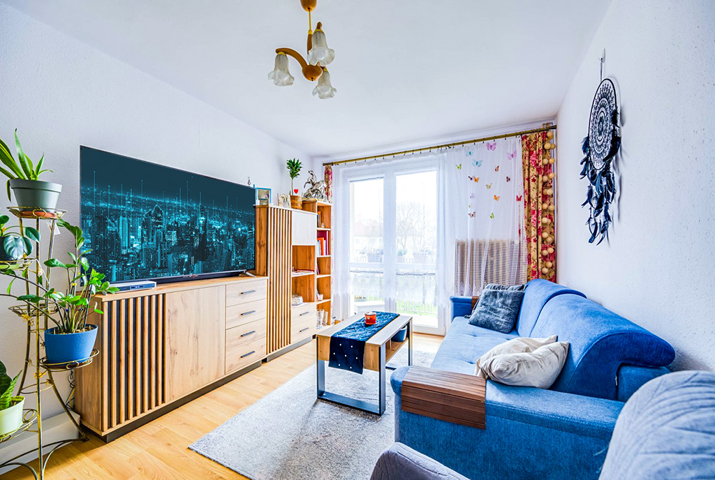 gustownie zaaranżowany salon w ekskluzywnym apartamencie do sprzedaży Malbork