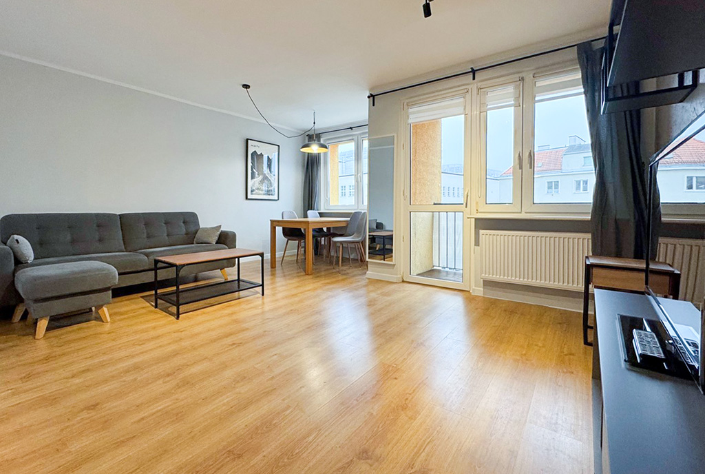 fragment pokoju dziennego w luksusowym apartamencie do wynajmu Szczecin