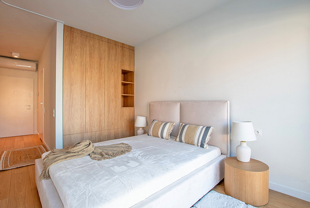 zaciszna sypialnia w ekskluzywnym apartamencie na wynajem Poznań