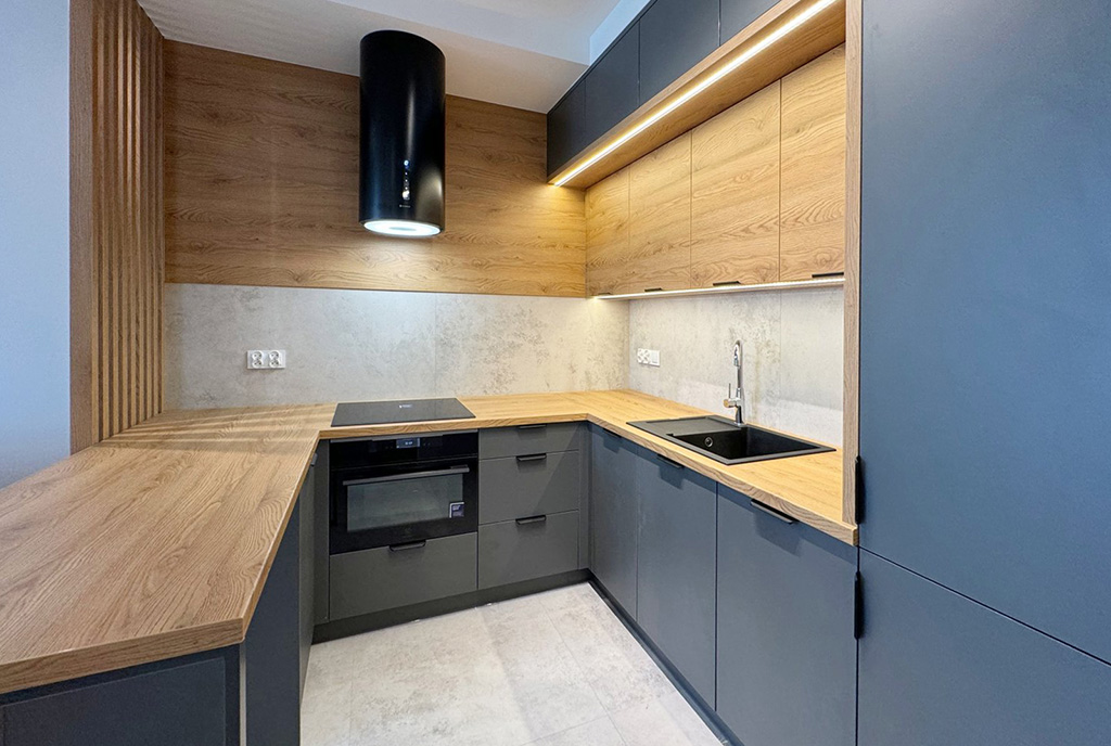 fragment kuchni w luksusowym apartamencie do wynajmu Szczecin