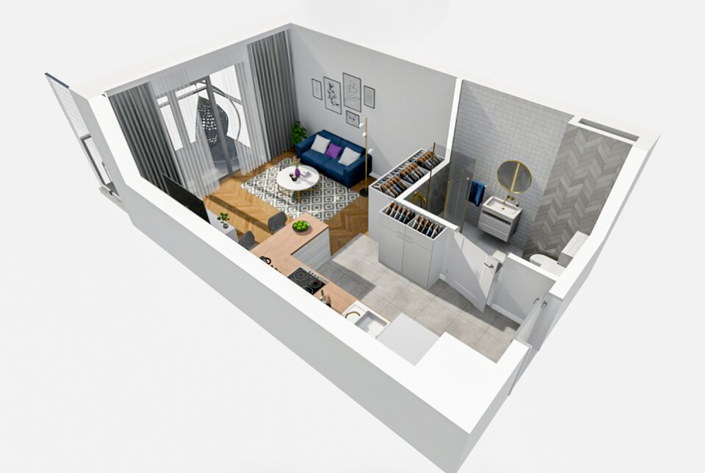 nowoczesny projekt wnętrza ekskluzywnego apartamentu na sprzedaż Gdańsk