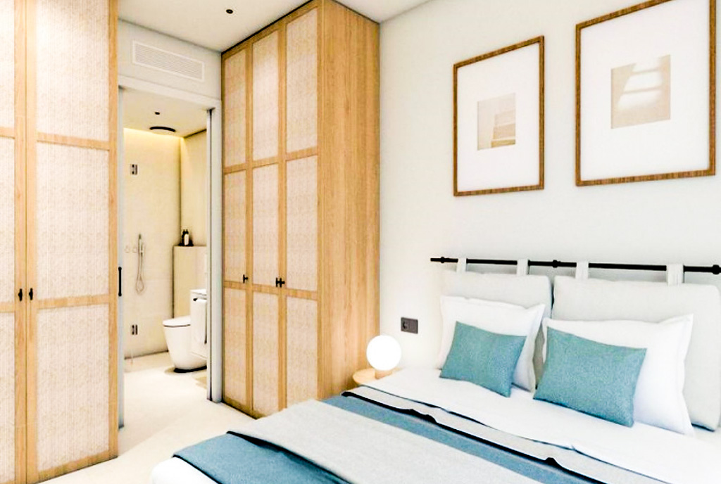 fragment sypialni w ekskluzywnym apartamencie na sprzedaż Hiszpania Pilar de la Horadada