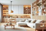 nowoczesny design pokoju dziennego w luksusowym apartamencie do sprzedaży Lublin okolice