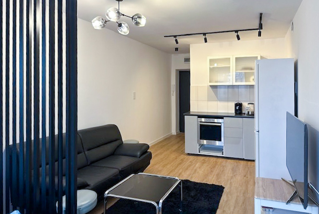 widok na kuchnię w luksusowym apartamencie na sprzedaż Malbork