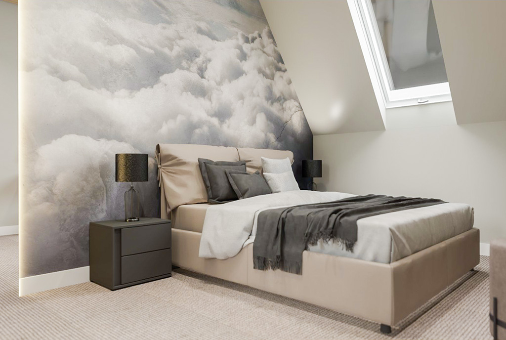 imponująca sypialnia w ekskluzywnej willi na sprzedaż Warszawa okolice