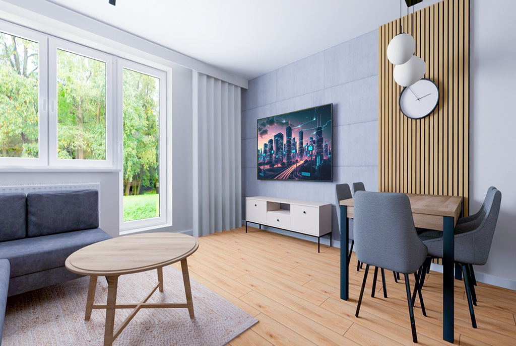 fragment salonu w ekskluzywnym apartamencie do sprzedaży Elbląg okolice