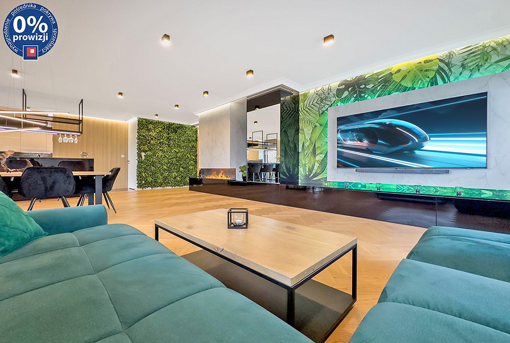 imponujący salon w ekskluzywnym apartamencie do sprzedaży Katowice okolice