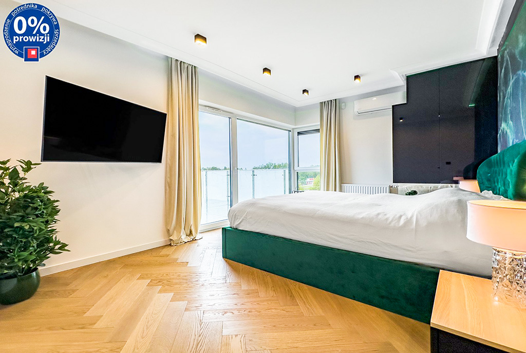 zaciszna sypialnia w ekskluzywnym apartamencie na sprzedaż Katowice okolice