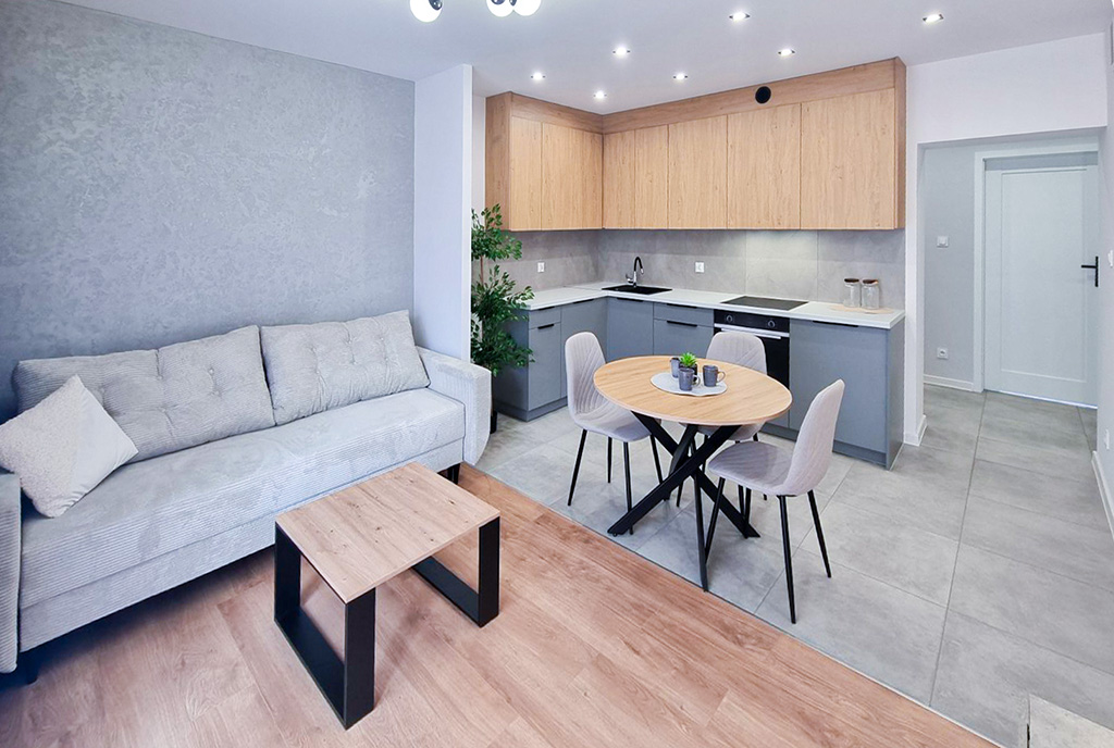 nowoczesna aranżacja wnętrza ekskluzywnego apartamentu do sprzedaży Mielec