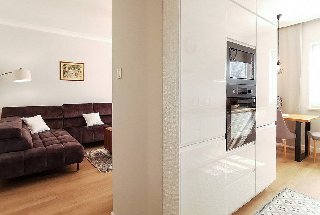 nowoczesna kuchnia w ekskluzywnym apartamencie na wynajem Słupsk