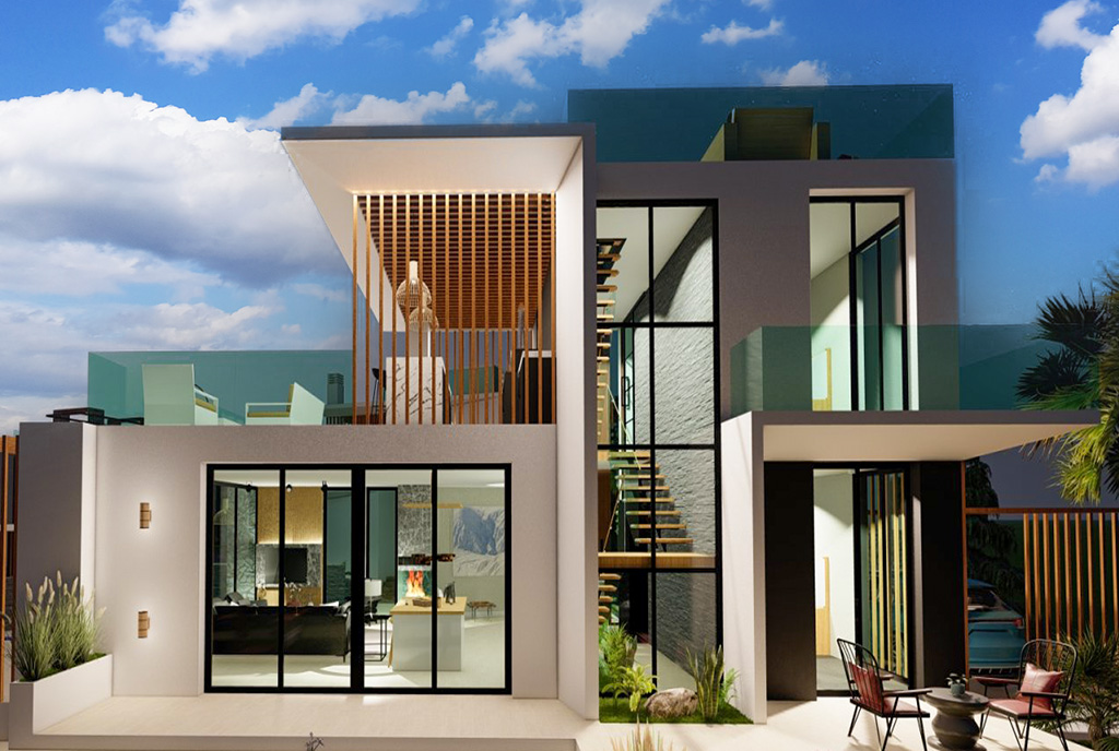 widok od strony ulicy na ekskluzywną willę na sprzedaż Cypr Bogaz