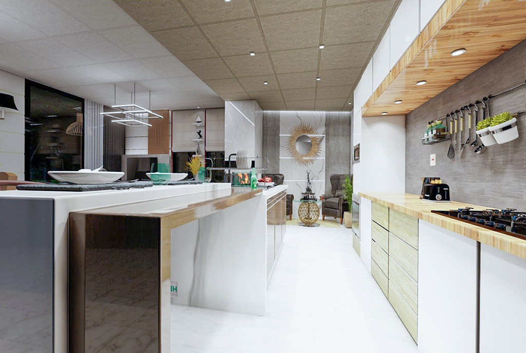 zbliżenie na kuchnię w luksusowej willi na sprzedaż Cypr Bogaz