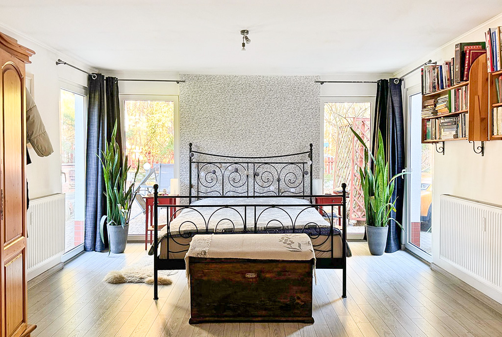 zbliżenie na sypialnię w luksusowej willi na sprzedaż Gorzów Wielkopolski okolice