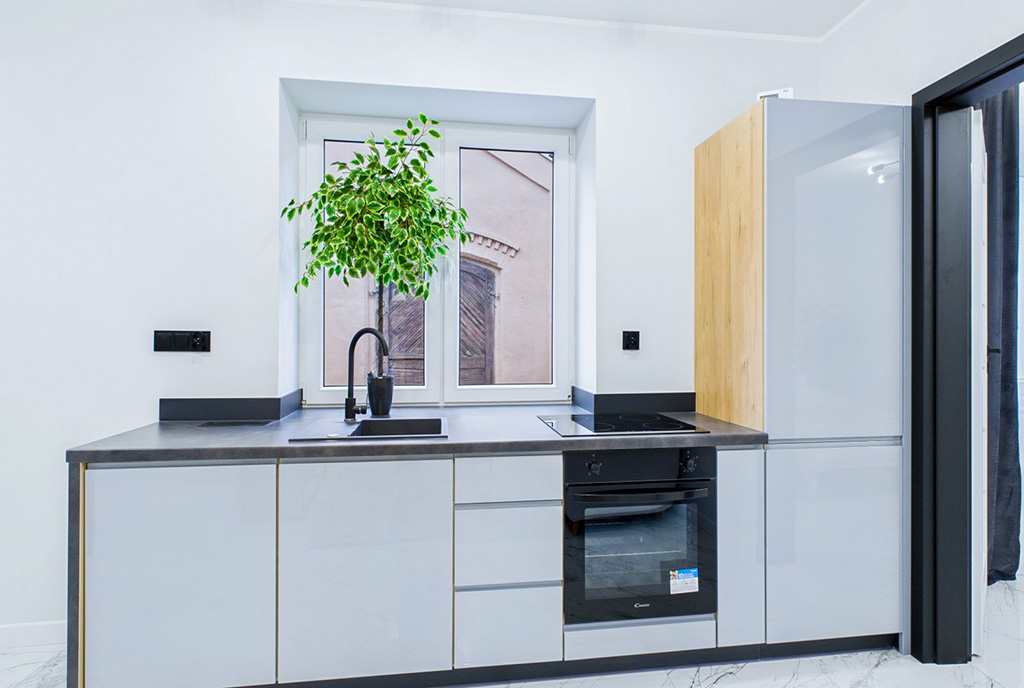 nowoczesna kuchnia w luksusowym apartamencie na sprzedaż Kalisz
