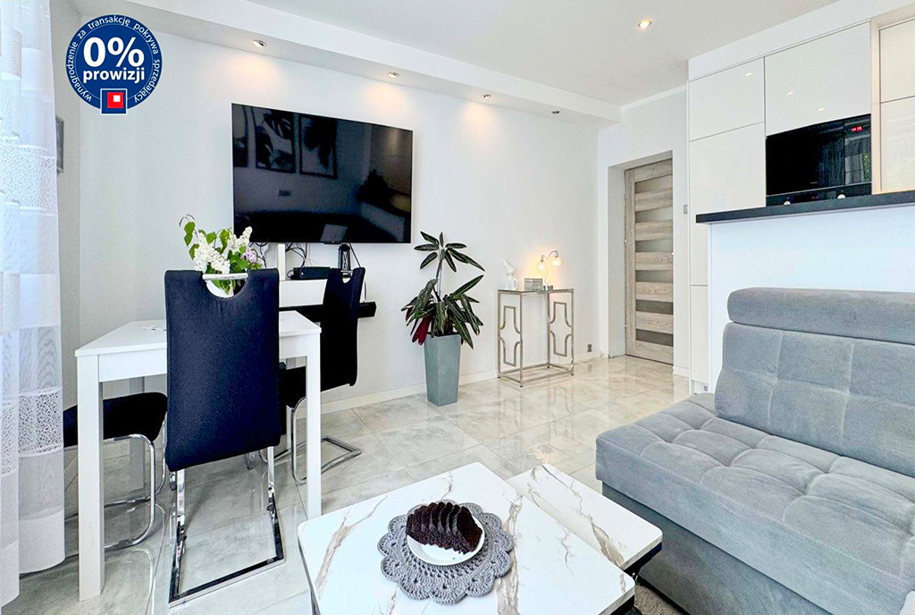 designerski pokój dzienny w luksusowym apartamencie na sprzedaż Katowice okolice