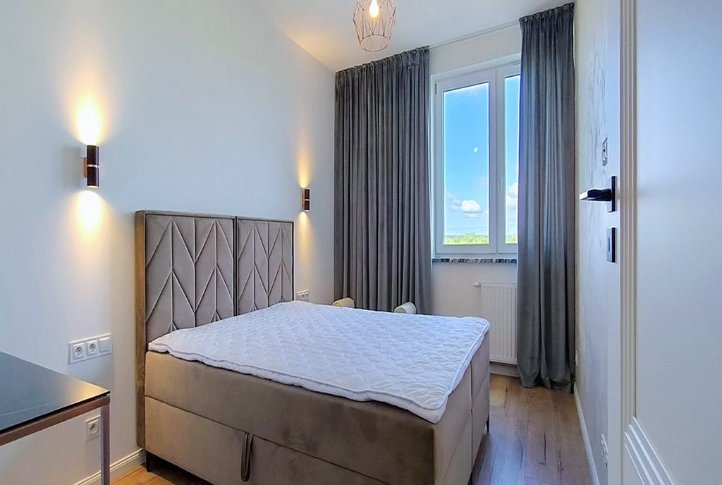 fragment sypialni w ekskluzywnym apartamencie na wynajem Legnica okolice