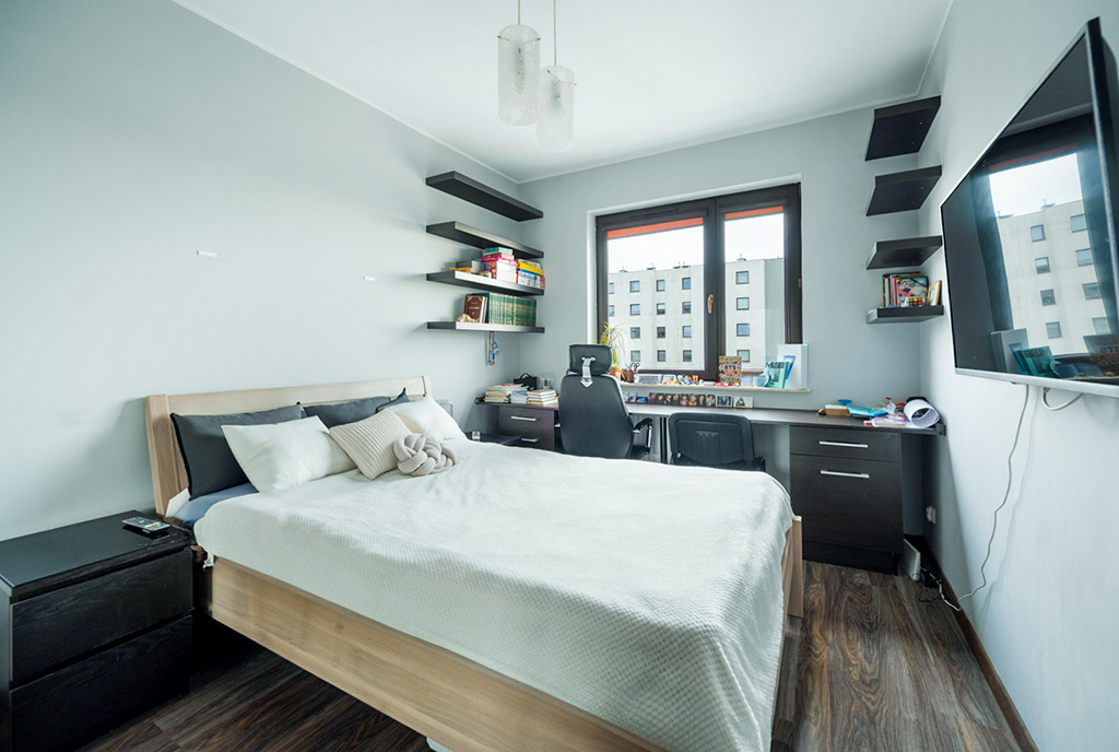 fragment komfortowej sypialni w ekskluzywnym apartamencie na sprzedaż Gdańsk okolice