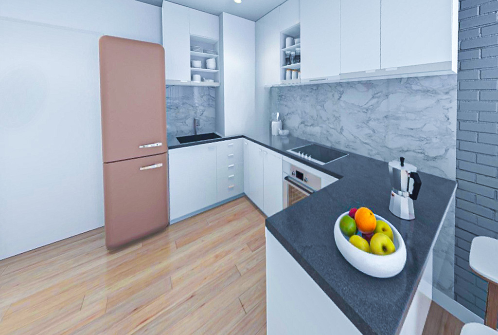 projekt nowoczesnej kuchni w luksusowym apartamencie na sprzedaż Gdańsk