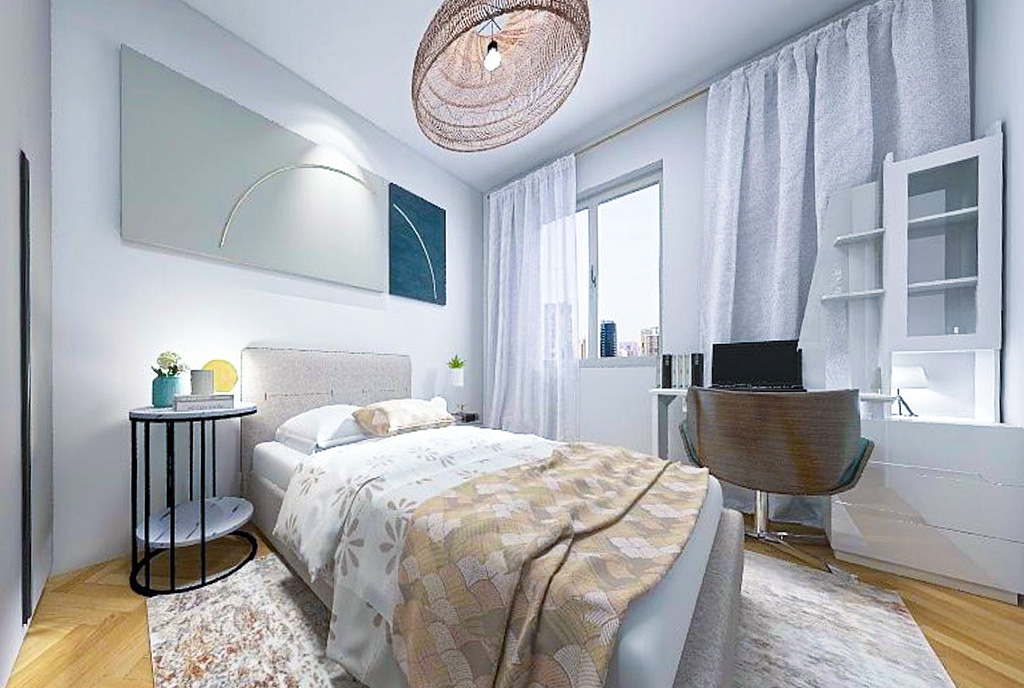 zaciszna sypialnia w ekskluzywnym apartamencie na sprzedaż Gdańsk