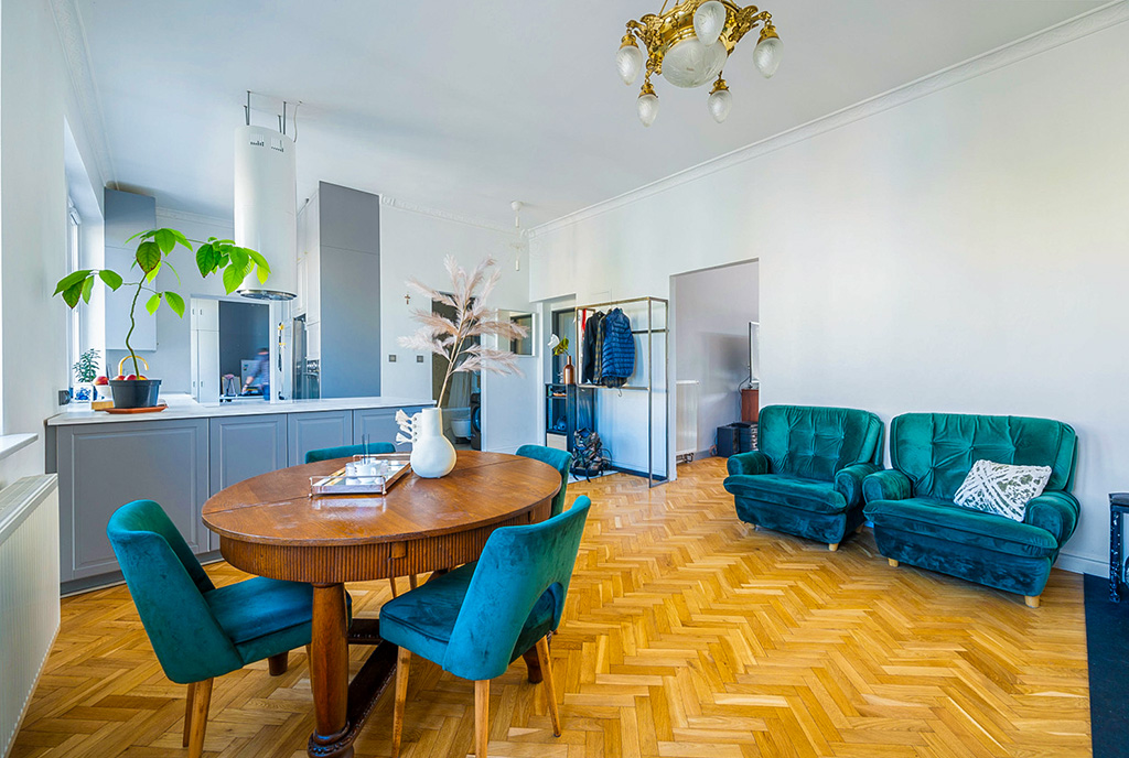 elegancki salon w ekskluzywnym apartamencie do sprzedaży Gdańsk