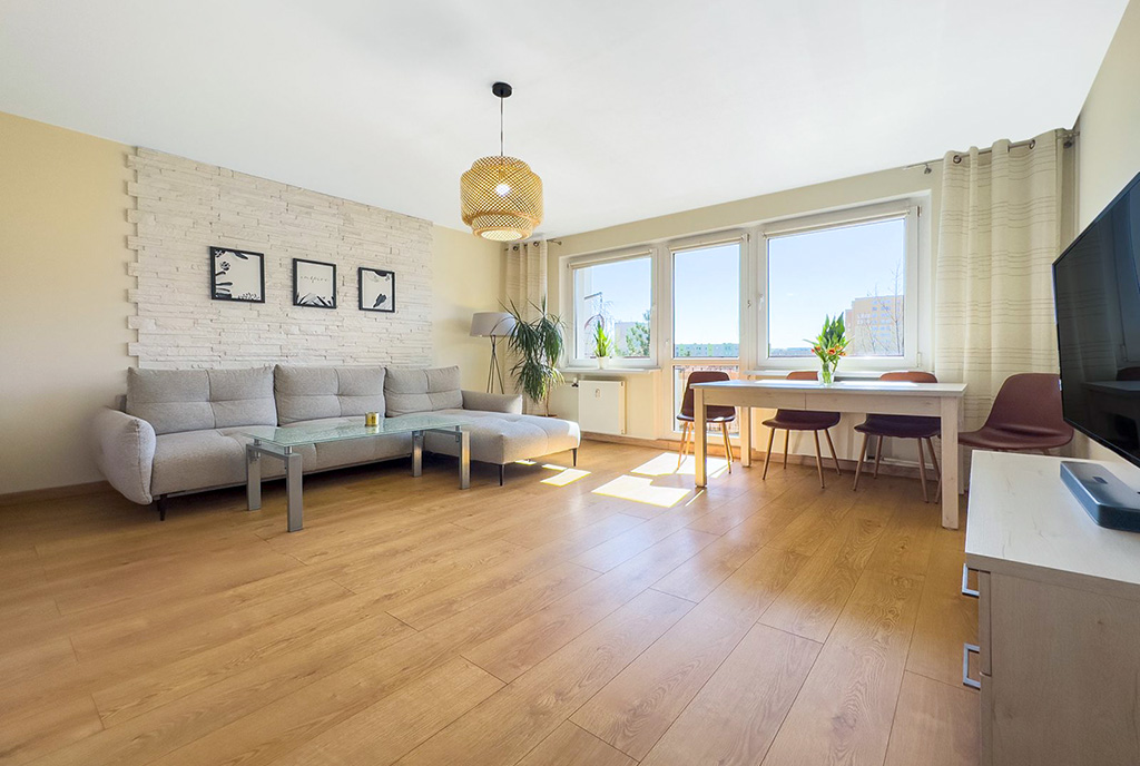 fragment pokoju dziennego w luksusowym apartamencie na sprzedaż Katowice okolice