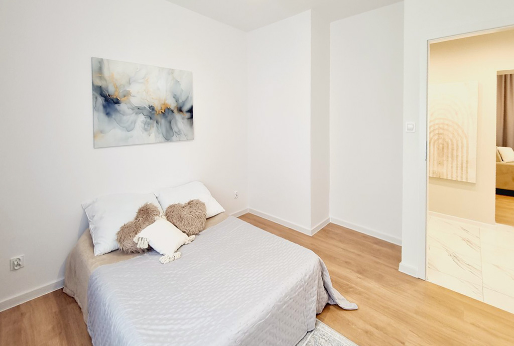 fragment sypialni w luksusowym apartamencie do sprzedaży Mielec